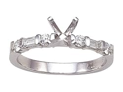 Karina B(tm) Baguette Diamonds Engagement Ring LIFETIME WARRANTY