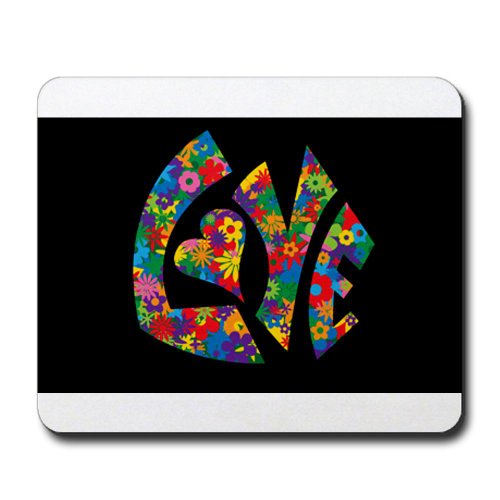 Mousepad (Mouse Pad) Love Flowers 60s Colors