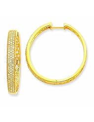 0.8 Carat 14K Gold Diamond Hinged Hoop Earrings