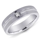 14K White Gold Men's Diamond Band Ring