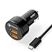Aukey 36W Car Charger With Dual Qualcomm Quick Charge 3.0 Ports For Lg G5,Htc One A9, Nexus 6 And 1 Meter Micro Usb Cable RS.1549.00