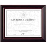 DAX Document Frame, Insert 8-1/2 x 11 Inches, Frame 10-1/2 x 13 Inches, Rosewood/Black (DAXN15786NT) Sold as 4/Pack