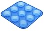 Pedrini LeLillotte Silicone Bakeware 9-Cup Muffin Tray, Blue
