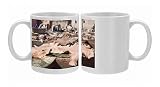 Vats and leather hides in an old Tannery owned by cooperative of families in Photo Mugs