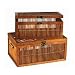 Household Essentials ML-6222 Bamboo Rectangular-Shaped Storage Chest with Hinged Lid, Set of 2