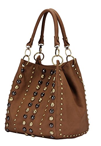 Scarleton Studded Style Handbag H120104 - Brown