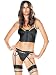 Pinstripe Bustier g-string Garter Belt Strappy Set