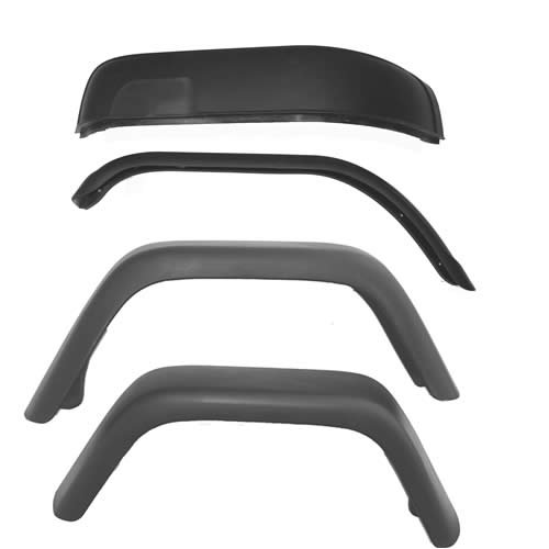 Rugged Ridge 11606.01 Extended 7 Wide Fender Flare Kit, 4-Piece for Jeep