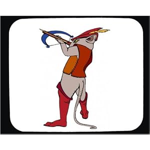 Decorated Mouse Pad with arrow, archer, crossbow, rat