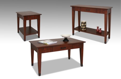 Leick Furniture Facets Collection Occasional Table Set (Merlot Finish)