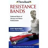 Thera-Band Latex Exercise Bands Set Clamshell - Heavy Resistance 2 Levels of Bands Included each 5.5" x 5"