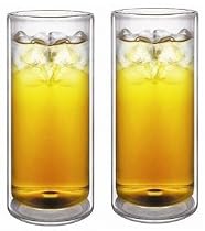 Sun's Tea Strong Double Wall Thermo Glass Pilsner/Tumbler/Glasses for Beer/Cocktail/Lemonade/Ice tea and other beverage(20oz), Set of 2 (Sun's Tea is the only non-fragile double wall glasses you could find) -- flat rate shipping, buy more to save, limited time offer