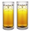 Sun's Tea (TM) 20oz Strong Double Wall Thermo Glass Pilsner/Tumbler/Glasses for Beer/Cocktail/Lemonade/Ice tea and other beverage, Set of 2