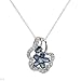 Necklace With 1.35ctw Precious Stones - Genuine Diamonds and Sapphires Made in White Gold Length 18in