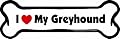 Imagine This Bone Car Magnet, I Love My Greyhound, 2-Inch by 7-Inch from Imagine This Company