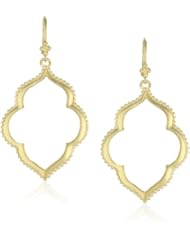 T Tahari Gold Open Drop Earrings