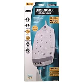 Belkin Surgemaster 8 Way 2m Cable Ethernet Protection and Phone /Fax Protection