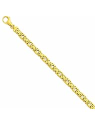 Genuine 14K Yellow Gold 7.25Mm Polished Fancy Link Bracelet 8.5 Inches 100% Satisfaction Guaranteed.