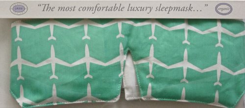 Organic Cotton Sleep Mask Green Airplane Design