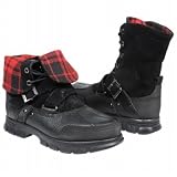 Polo Ralph Lauren Plaid Ranger Tall Shealing Mens Boot Black Buff 81210714097E