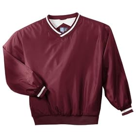 Sport-Tek Nylon V-Neck Wind Shirt with Stripe Trim by Sport-Tek
