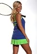 Center Court: Volley Tennis Skirt: Sport Blue With Lime Ruffle