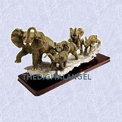 The elephant family statue home Pachyderm s sculpture (Digital Angel Decor)