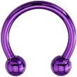 14 Gauge Purple Electro Titanium Horseshoe -7/16"
