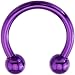 14 Gauge Purple Electro Titanium Horseshoe -7/16"