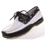 Rockport Schooner Mens Slip On Boat Shoes Oxford Leather White Black DMX by Reebok midsole by Rockport