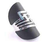 Moosh Silver Plate Split Ring with 'Stripes' Design (Size 8)