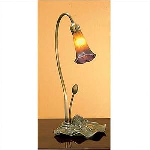 16 One Light Amber Purple Pond Lily Accent Lamp by 
