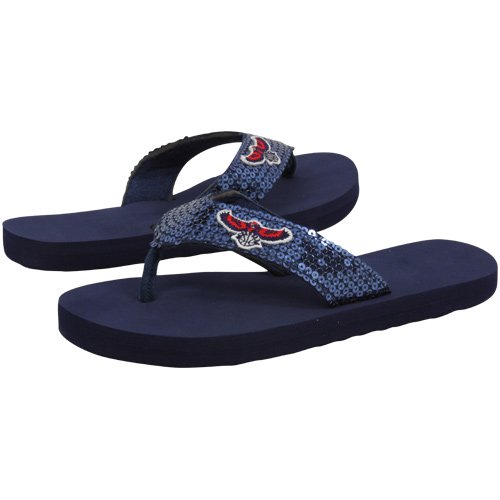 Atlanta Hawks Ladies Navy Blue Sequin Strap Flip Flops (5/6)