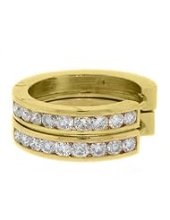 1.82 Carat Round Diamond Hoop Earrings