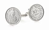 Silver Swiss Coin Cufflinks with Sterling Silver Fittings