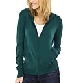 Mossimo&reg; Black: Ultrasoft Hoodie Cardigan - Green Marker