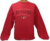 Large NCAA Red Scarlet Knights Rutgers University Embroidered Crew Neck Sweatshirt