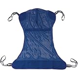Drive Medical Full Body Patient Lift Sling without Commode Opening, Blue, Medium