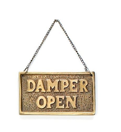 Hanging Fireplace Damper Open Closed Sign