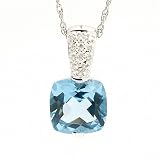 3.67 Carat 14KWG Blue Topaz Pendant