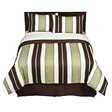 Home Green Stripe Comforter Set - Full