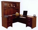 Cappuccino Return Desk With Hutch