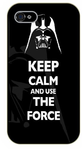 iPhone 4 / 4s Keep calm and use the force, Vader face – black plastic case / Keep calm, funny, quotes, Starwars