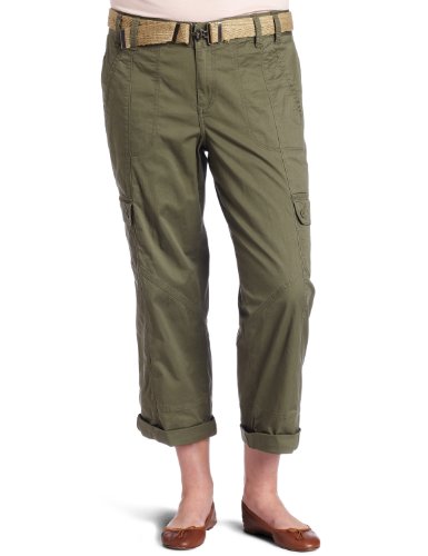 Calvin Klein Jeans Womens Plus Size Belted Explorer Crop Pant, Rosemary, 16W