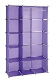 WENKO 2560030100 Kleiderschrank Honey Cube - Steckregalsystem, hochwertiger Kunststoff, 106 x 174 x 34.5 cm, lila