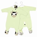 Mud Pie Baby E-I-E-I-O Cow Foot Slippers
