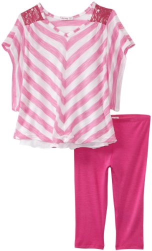 Little Ella Girls 2-6x Bellah Stripe Tunic Legging Set, Flirt, 4/5