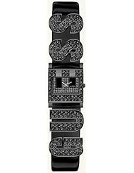 Guess Swarovski G Logo Black Patent Leather Cuff Strap Ladies Watch U15088L1