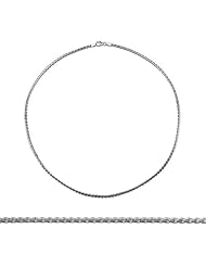 14K White Gold Flat Wheat 2.8mm Necklace 18 Inch