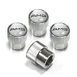 Mercedes Benz AMG Logo Chrome Tire Stem Valve Caps